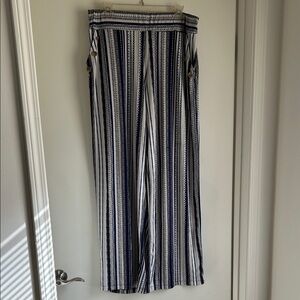 Robert Louis Navy and White Striped Trousers